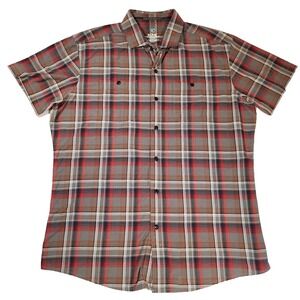 Kuhl Short Sleeve Men's L Plaid Button Down Shirt Outdoors Hiking Performance